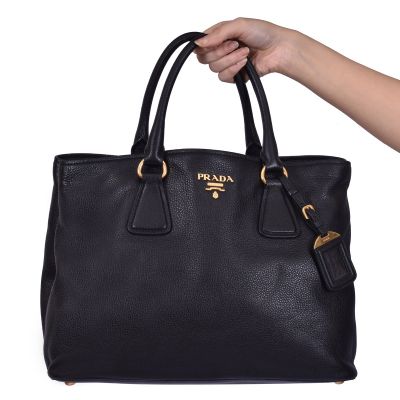 PRADA VITELLO DIANO LEATHER TOTE BAG