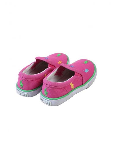 RALPH LAUREN POLO HOT PINK POLO SLIP ONS