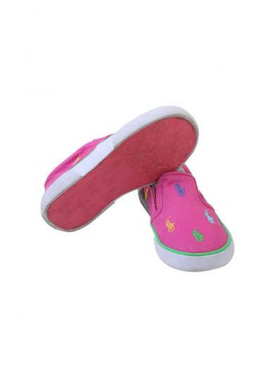RALPH LAUREN POLO HOT PINK POLO SLIP ONS