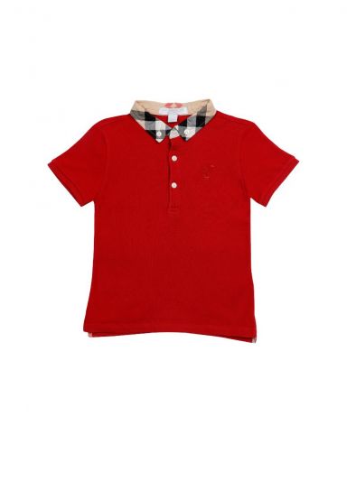 RED MONOGRAM POLO T SHIRT BY BURBERRY