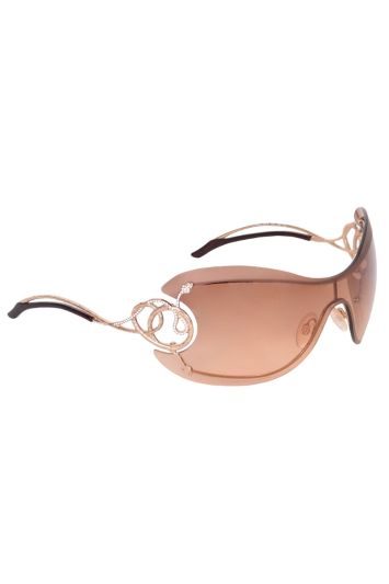 Roberto Cavalli Brown Cicno Serpent Shield Sunglasses