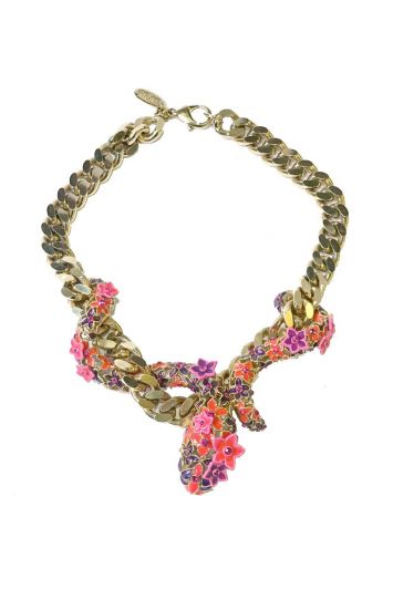 ROBERTO CAVALLI FLOWER SERPENT NECKLACE