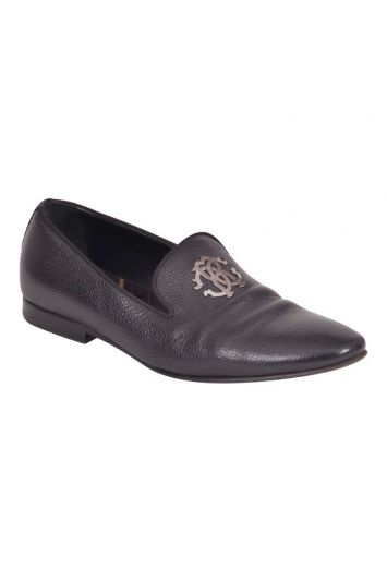 Roberto Cavalli Logo Leather Loafers