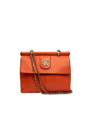 ROBERTO CAVALLI ORANGE LEATHER SLING BAG