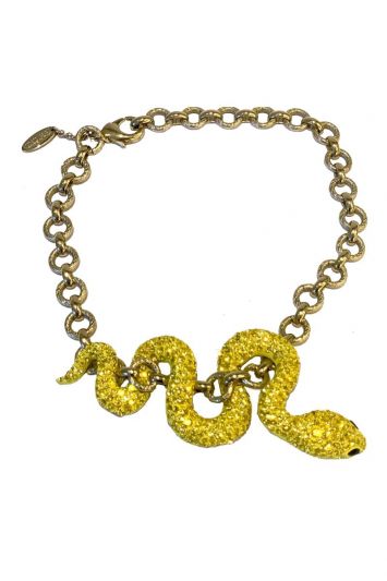 ROBERTO CAVALLI YELLOW GOLDEN SERPENT NECKLACE