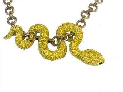 ROBERTO CAVALLI YELLOW GOLDEN SERPENT NECKLACE