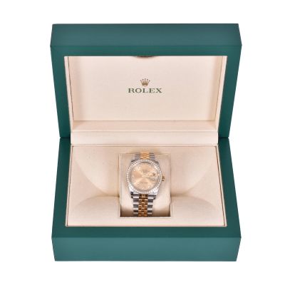 ROLEX OYSTER PERPETUAL DATEJUST YELLOW GOLD DIAMOND WATCH