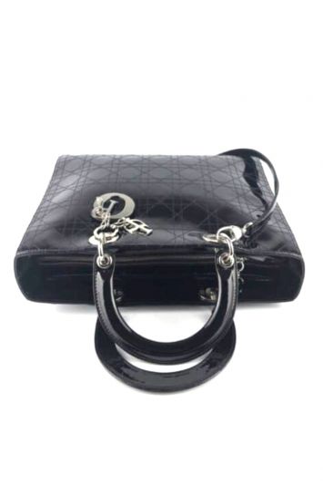 LADY DIOR LARGE PATENT LEATHER BAG