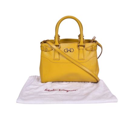 SALAVTORE FERRAGAMO SAFFIANO LEATHER BEKY DOUBLE BAG