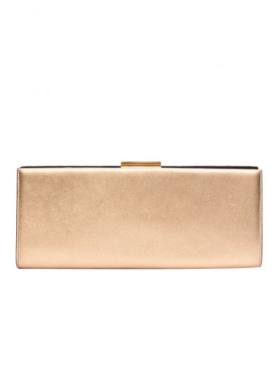 SALVATORE FERRAGAMO BLACK/GOLDEN CLUTCH SLING