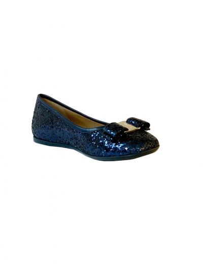 SALVATORE FERRAGAMO BLUE GLITTER VARINA MINI