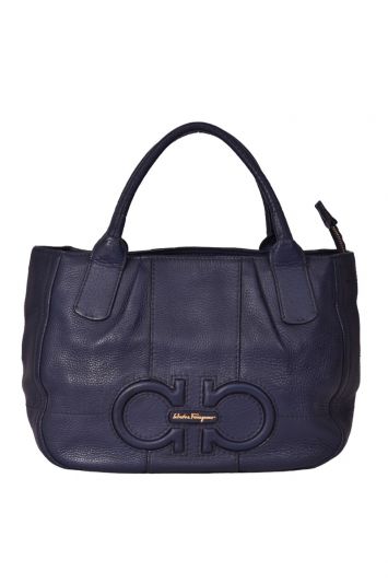 Salvatore Ferragamo Leather Gancini Logo Tote Bag