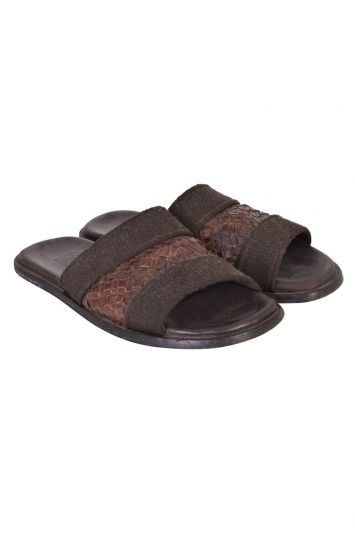 SALVATORE FERRAGAMO BROWN  SLIDERS