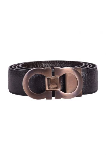 Salvatore Ferragamo Gancini Buckle Reversible Leather Belt