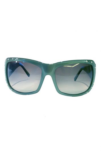 SALVATORE FERRAGAMO GREEN EMBELLLISHED SUNGLASSES