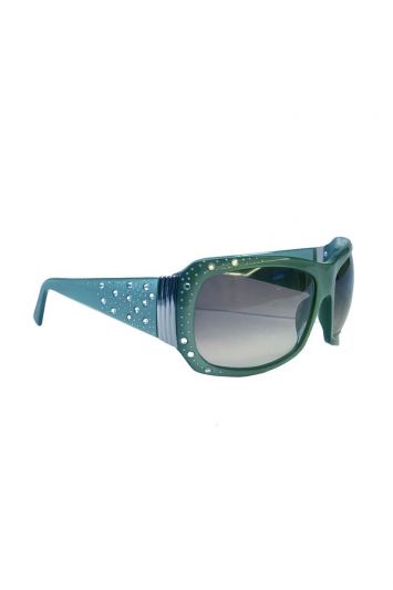 SALVATORE FERRAGAMO GREEN EMBELLLISHED SUNGLASSES