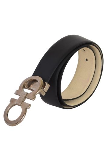 Salvatore Ferragamo Silver Gancini Buckle Belt