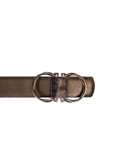 SALVATORE FERRAGAMO SILVER GREY GANCINI REVERSIBLE BELT