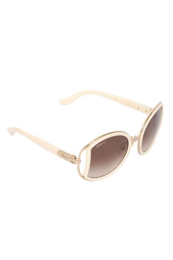 Salvatore Ferragamo White Framed Sunglasses