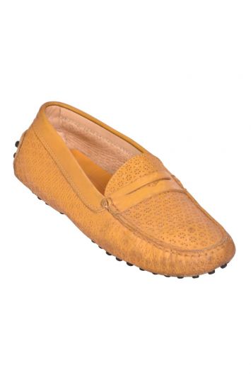 Tod Leather Laser Cut Casual Loafers