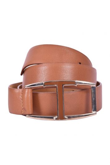 Tod’s Logo Leather Buckle Belt