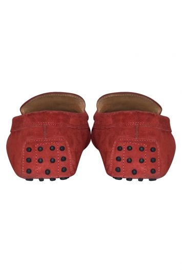 Tod’s RedItalian Leather Suede Loafers