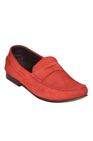 Tod  Red Suede Loafers