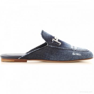 TOD’S SCART DONNA BLUE DENIUM SLIP ONS