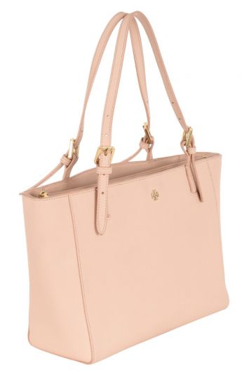 TORY BURCH IVORY EMERSON BUCKLE TOTE BAG