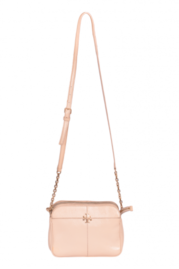 Tory Burch Ivy Leather Beige Crossbody Bag