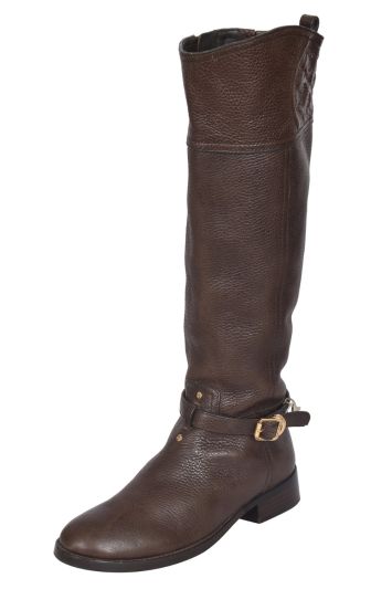 Tory Burch Marlene Brown Leather KneeHigh Boots