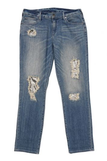 True Religion Distressed Sequin Skinny Jeans