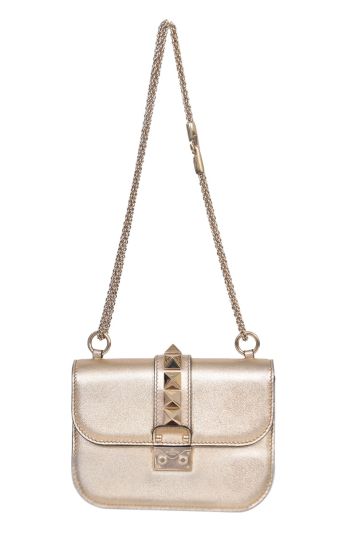Valentino Garavani Glam Lock Metallic Shoulder Bag