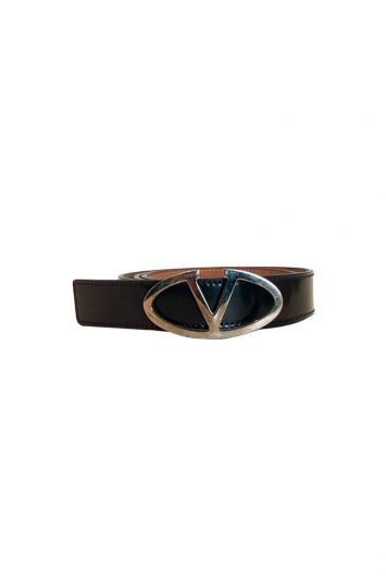 VALENTINO PATENT LEATHER LOGO BELT