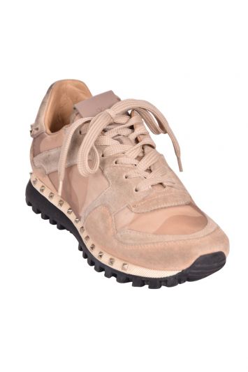 Valentino Pink Suede Rockstar Camouflage Trainers
