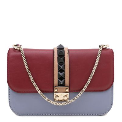 VALENTINO TRI COLOR GALM LOCKROCKSTUD BAG