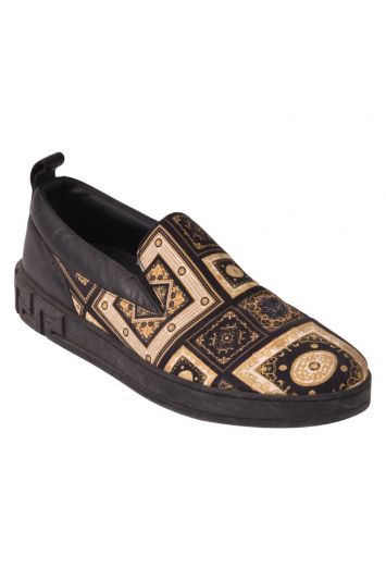 Versace Black & Gold Loafers