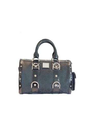 VERSACE BLACK JAQUARD MADONNA SATCHEL