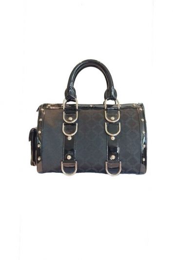 VERSACE BLACK JAQUARD MADONNA SATCHEL