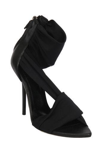 Versace Black Mesh Ankle Wrap EU 37 Heels