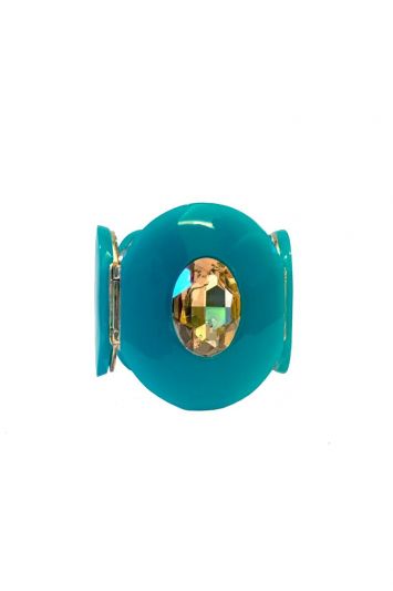 VERSACE GREEN EMBELLISHED BRACELET