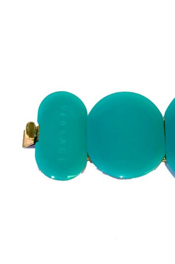 VERSACE GREEN EMBELLISHED BRACELET