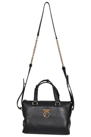 Versace Italian Black Leather Shoulder Bag