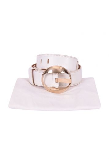 Versace Leather White Belt
