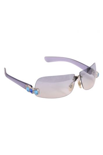 Versace Pale Blue Medusa Stone Embellished Sunglasses