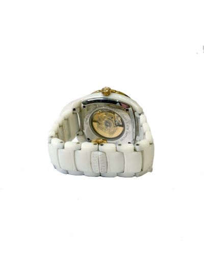 VERSACE WHITE CERAMIC ROSE GOLD DIAMOND WATCH