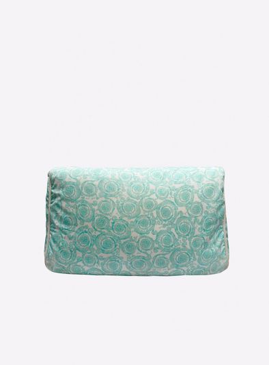 YOUNG VERSACE GREEN BAROQUE PRINT BABY BAG