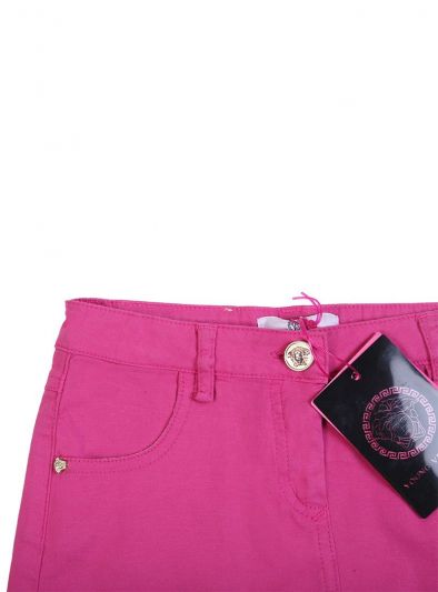 YOUNG VERSACE HOT PINK MEDUSA MINI SKIRT