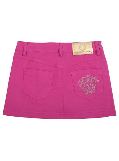 YOUNG VERSACE HOT PINK MEDUSA MINI SKIRT