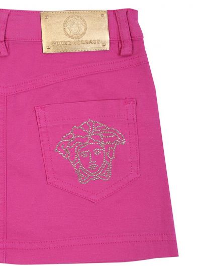 YOUNG VERSACE HOT PINK MEDUSA MINI SKIRT